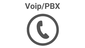 Icon of a phone receiver with the text "VoIP/PBX," symbolising AI Chatbot Solutions for call systems in Essex.